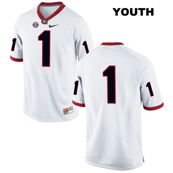 Georgia Bulldogs Youth Brenton Cox #1 NCAA No Name Authentic White Nike Stitched College Football Jersey SFE8356AE